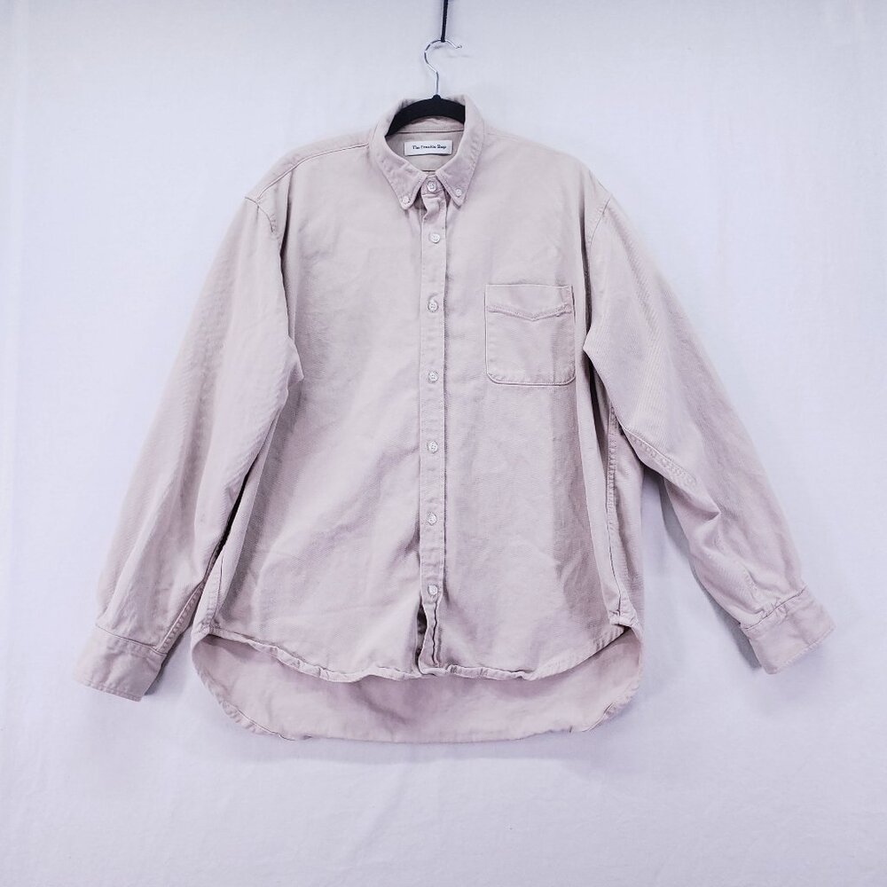 The Frankie Shop Mens Long Sleeve Button Down Shirt Size M Neutral Beige